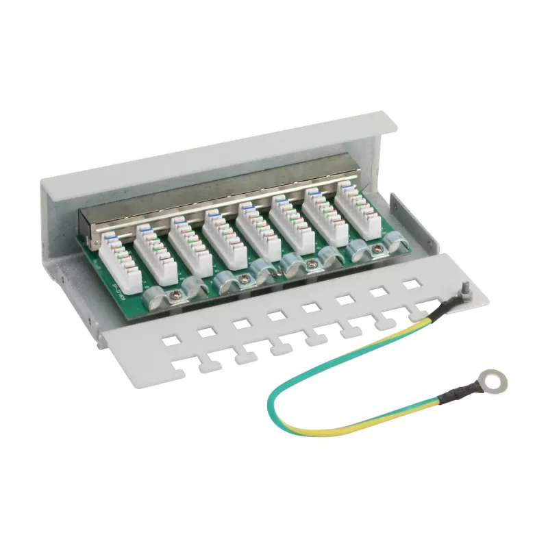 InLine Patch Panel Cat.6 8 Port για Desktop γκρι RAL7035