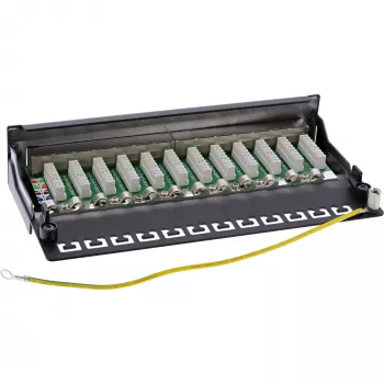 InLine Patch Panel Cat.6 12 Ports τοποθέτηση σε τραπέζι/τοίχο μαύρο RAL9005