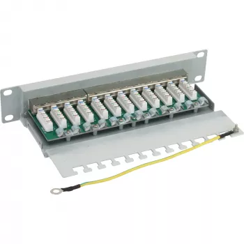InLine 10 ιντσών Cat.6 Patchpanel 12 Ports 1U ανοιχτό γκρι RAL7035