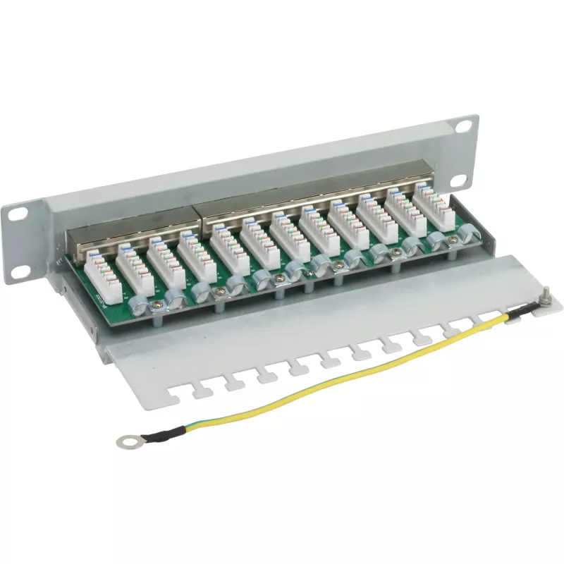 InLine 10 ιντσών Cat.6 Patchpanel 12 Ports 1U ανοιχτό γκρι RAL7035