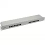 InLine Patch Panel Cat.6 16 Port 19 ιντσών 1HE ανοιχτό γκρι RAL7035