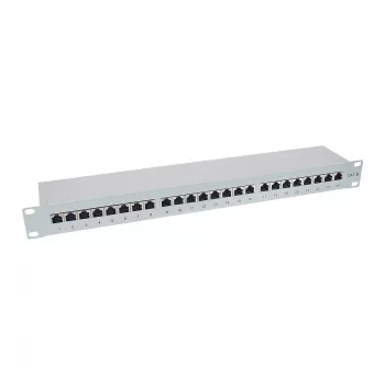 InLine Patch Panel Cat.6 24 Port 19 ιντσών 1HE ανοιχτό γκρι RAL7035