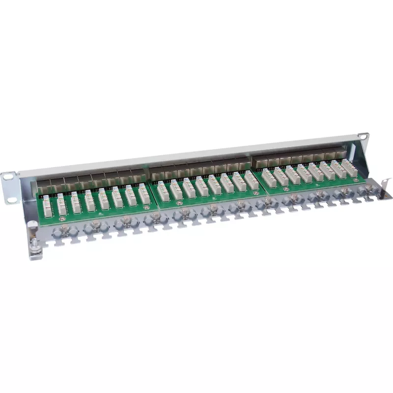 InLine Patch Panel Cat.6 24 Port 19 ιντσών 1HE ανοιχτό γκρι RAL7035