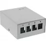 InLine Desktop-Konsolidierungspunkt-Box 4x Keystone RJ45, μεταλλικό, RAL7035