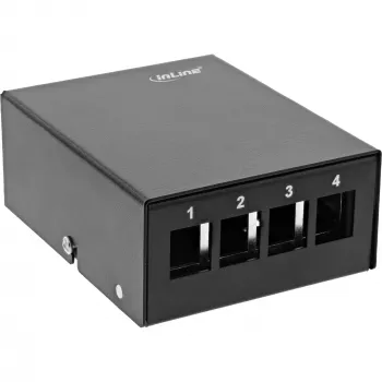 InLine Desktop-Konsolidierungspunktbox 4x Keystone RJ45, μεταλλικό, μαύρο RAL9005