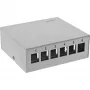 InLine Desktop Consolidation Point Box 6x Keystone RJ45, μεταλλικό, RAL7035