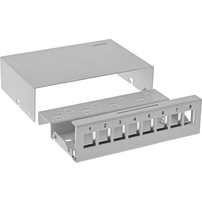 InLine Desktop-Konsolidierungspunkt-Box 8x Keystone RJ45, μεταλλικό, RAL7035