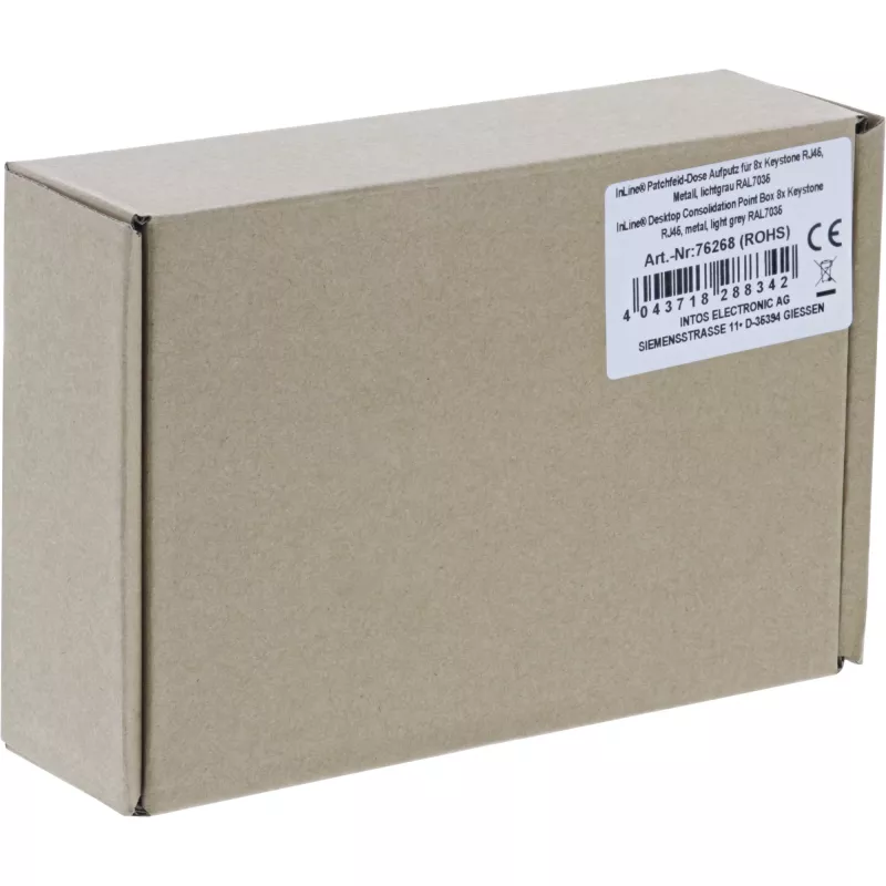 InLine Desktop-Konsolidierungspunkt-Box 8x Keystone RJ45, μεταλλικό, RAL7035
