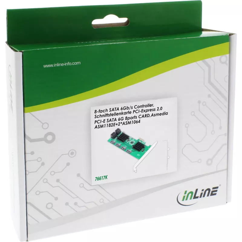InLine Κάρτα διασύνδεσης, 8x SATA 6Gb/s Controller, PCIe 2.0 (PCI Express)