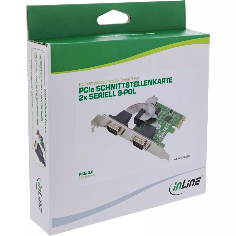InLine Κάρτα διασύνδεσης 2x Σειριακή 9 Pin PCIe PCI-Express Αρσενικό