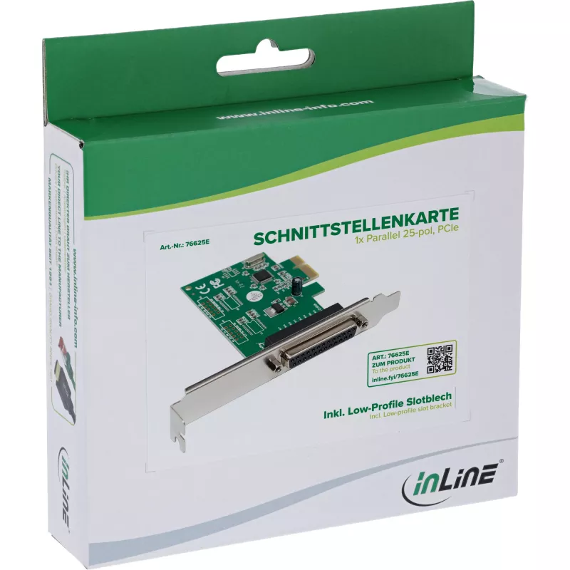 Εσωτερικός Παράλληλος Προσαρμογέας InLine 76625E PCIe Αρσενικό WCH CH382L