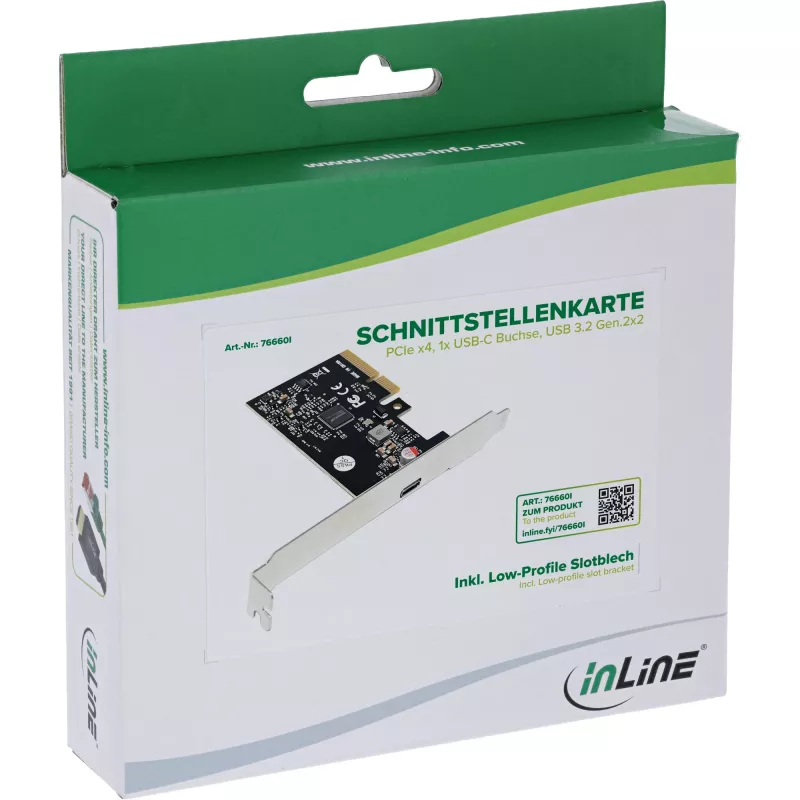 Εσωτερική κάρτα προσαρμογέα USB Type-C InLine 76660I PCIe 20 Gbit/s