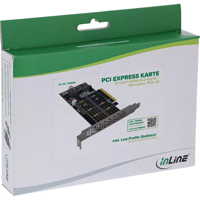 InLine 76660N Εσωτερική κάρτα διασύνδεσης M.2 PCIe Αρσενικό 64 Gbit/s