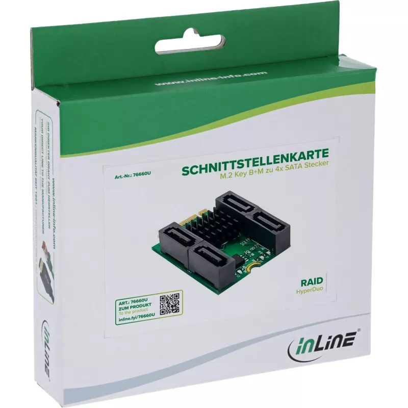 InLine 76660U εσωτερική κάρτα διασύνδεσης SATA M.2 σε SATA 6 Gbit/s