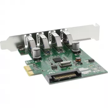 InLine USB 3.0 4 Port Host Controller PCIe με LP Blende και 4 Pin Aux. Τροφοδοτικό