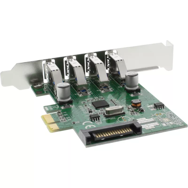 InLine USB 3.0 4 Port Host Controller PCIe με LP Blende και 4 Pin Aux. Τροφοδοτικό