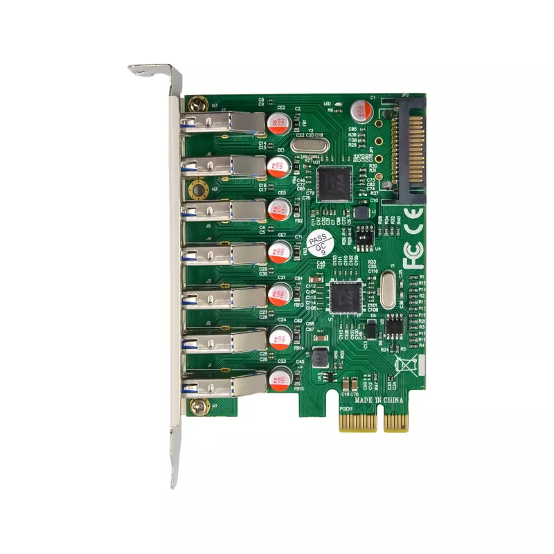 InLine USB-A 3.2 Gen.1 7 Port Host Controller PCIe, τροφοδοσία SATA