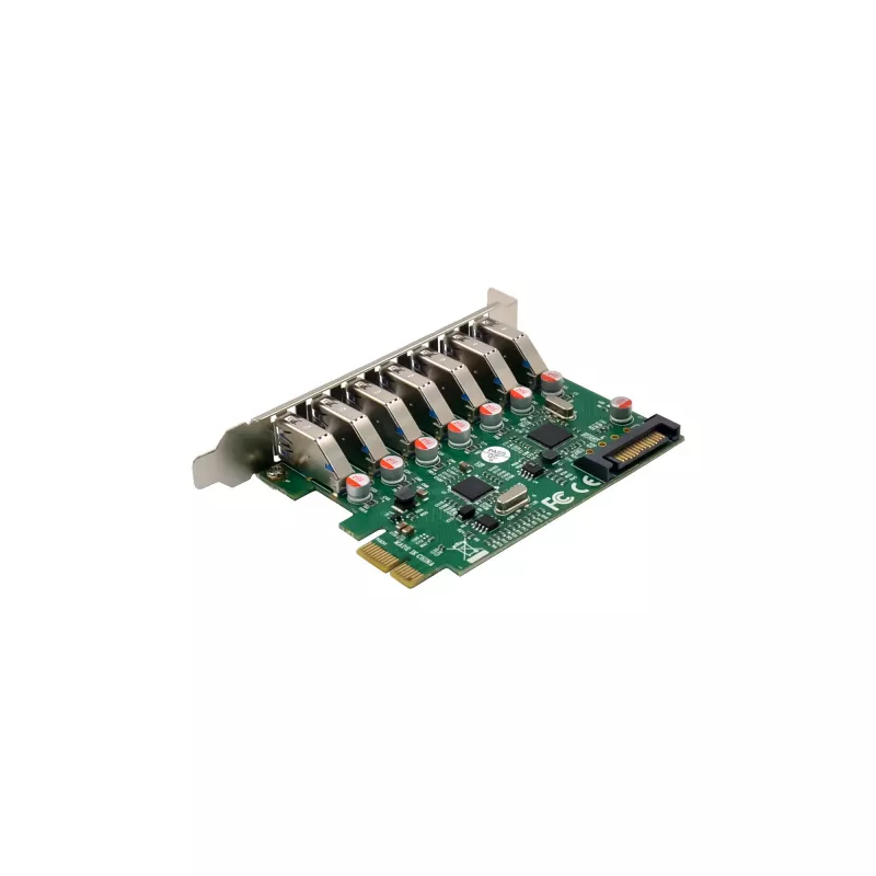 InLine USB-A 3.2 Gen.1 7 Port Host Controller PCIe, τροφοδοσία SATA