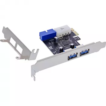 InLine 2+2 Θύρες USB 3.2 Gen.1 Host Controller, PCIe, με τροφοδοσία SATA + LP-Blende