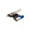 InLine 2+2 Θύρες USB 3.2 Gen.1 Host Controller, PCIe, με τροφοδοσία SATA + LP-Blende