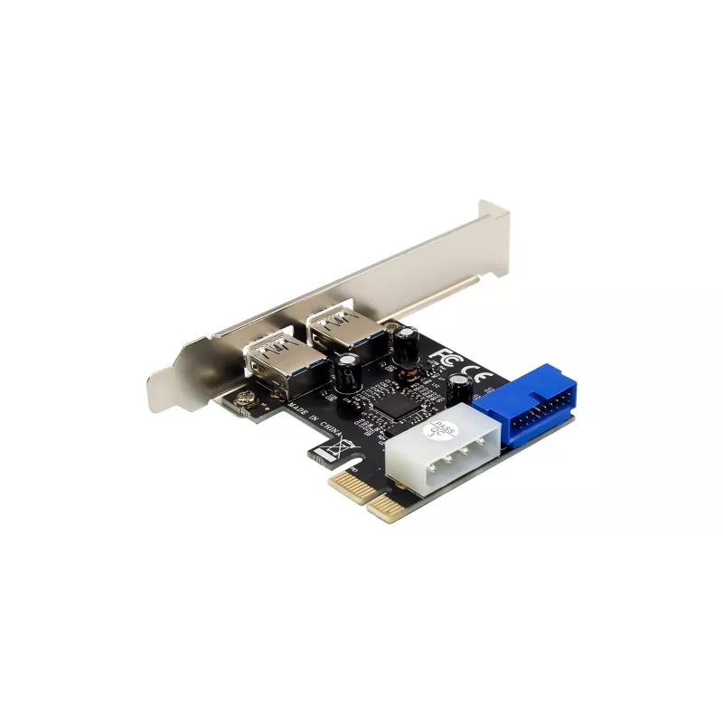 InLine 2+2 Θύρες USB 3.2 Gen.1 Host Controller, PCIe, με τροφοδοσία SATA + LP-Blende