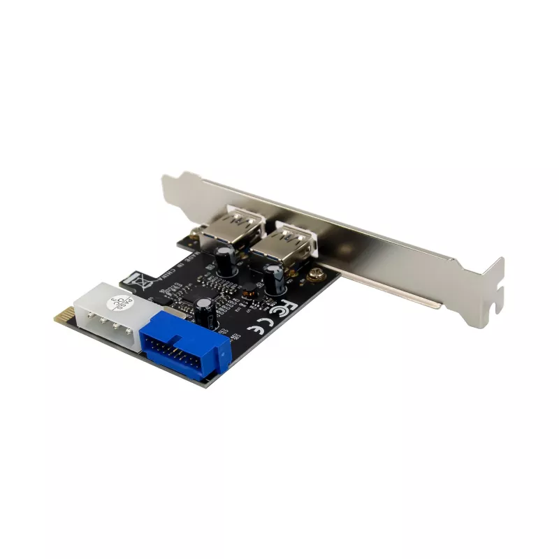 InLine 2+2 Θύρες USB 3.2 Gen.1 Host Controller, PCIe, με τροφοδοσία SATA + LP-Blende