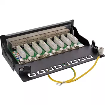 InLine Patch Panel Cat.6A Επιτραπέζιας/Επίτοιχης Τοποθέτησης 8 Θυρών μαύρο RAL9005