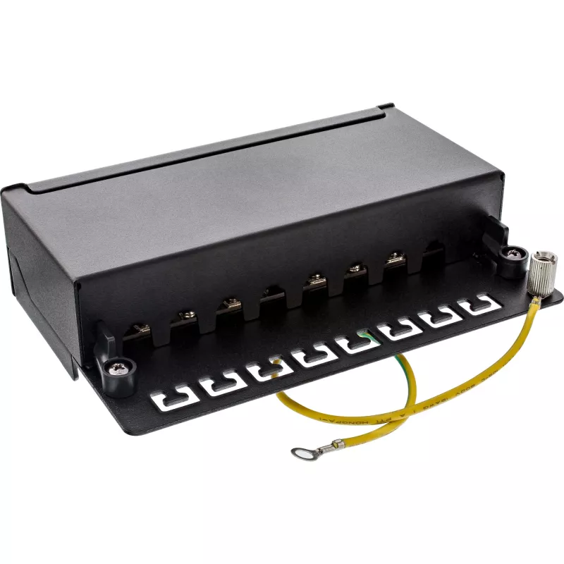 InLine Patch Panel Cat.6A Επιτραπέζιας/Επίτοιχης Τοποθέτησης 8 Θυρών μαύρο RAL9005