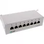 InLine Patchpanel Cat.6A Επιτραπέζιας/Επίτοιχης Τοποθέτησης 8 Θυρών ανοιχτό γκρι RAL7035
