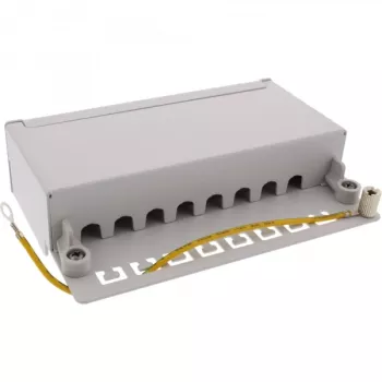 InLine Patchpanel Cat.6A Επιτραπέζιας/Επίτοιχης Τοποθέτησης 8 Θυρών ανοιχτό γκρι RAL7035