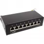 InLine Patch Panel Cat.6A Επιτραπέζιας/Επίτοιχης Τοποθέτησης 8 Θυρών μαύρο RAL9005