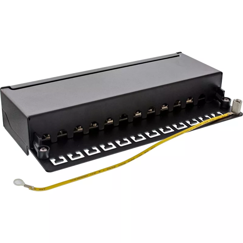 InLine Patch Panel Cat.6A Επιτραπέζιας/Επίτοιχης Τοποθέτησης 12 Θυρών μαύρο