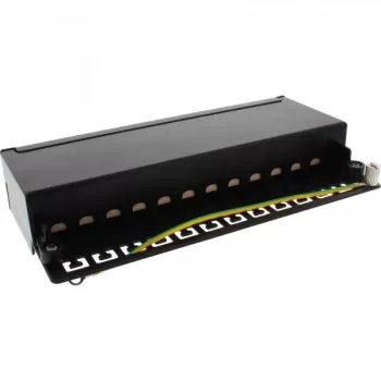 InLine Patch Panel Cat.6A Επιτραπέζιας/Επίτοιχης Τοποθέτησης 12 Θυρών μαύρο RAL9005