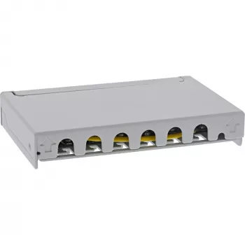 InLine Patchpanel Cat.6A 0,5HE 6-Port, επιτραπέζιο/τοίχου/ράγας, γκρι με προστασία σκόνης