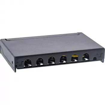 InLine Patchpanel Cat.6A 0,5U 6 Θυρών, Επιτραπέζιο/Επίτοιχο/Ράγας, μαύρο με προστασία σκόνης