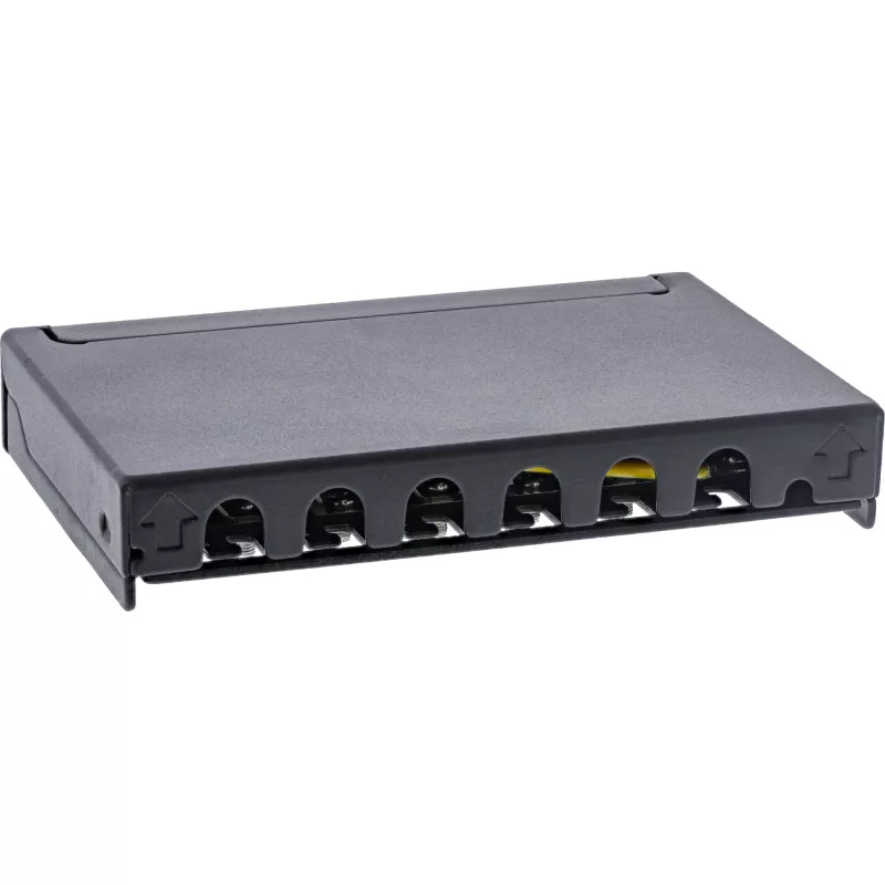 InLine Patchpanel Cat.6A 0,5U 6 Θυρών, Επιτραπέζιο/Επίτοιχο/Ράγας, μαύρο με προστασία σκόνης