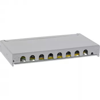 InLine Patchpanel Cat.6A 0,5HE 8-Port, επιτραπέζιο/τοίχου/ράγας, γκρι, προστασία σκόνης