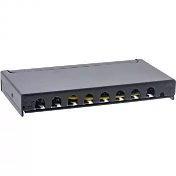InLine Patch panel Cat.6A 0.5U 8 Θυρών, Επιτραπέζιο/Επίτοιχο/Ράγας, μαύρο, προστασία σκόνης