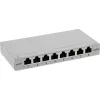 InLine Patchpanel Cat.6A 0,5HE 8-Port, επιτραπέζια/επίτοιχη τοποθέτηση ανοιχτό γκρι RAL7035