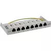 InLine Patchpanel Cat.6A 0,5HE 8-Port, επιτραπέζια/επίτοιχη τοποθέτηση ανοιχτό γκρι RAL7035