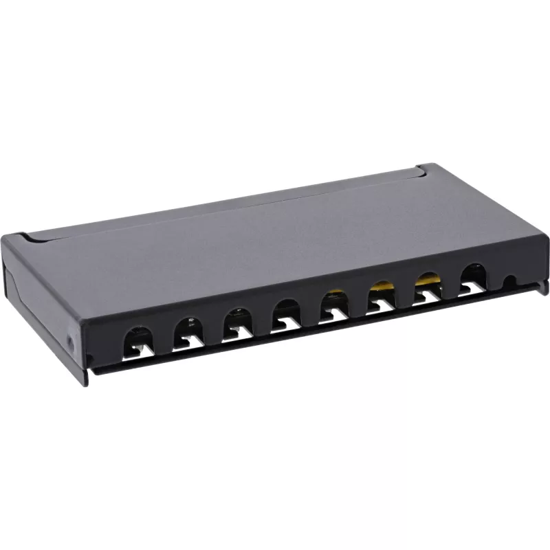InLine Patchpanel Kat.6A 0,5HE 8-Port, επιτραπέζια/επίτοιχη τοποθέτηση μαύρο RAL9005