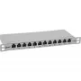 InLine Patchpanel 10 ιντσών Cat.6A 0,5HE 12-Port, με προστασία σκόνης, γκρι