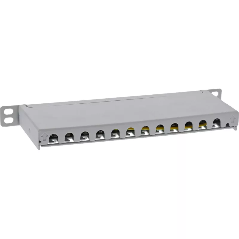 InLine Patchpanel 10 ιντσών Cat.6A 0,5HE 12-Port, με προστασία σκόνης, γκρι