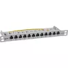 InLine Patchpanel 10 ιντσών Cat.6A 0,5HE 12-Port, με προστασία σκόνης, γκρι