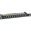 InLine Patchpanel 10 ιντσών Cat.6A 0,5HE 12-Port, με προστασία σκόνης, μαύρο