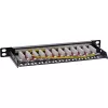 InLine Patchpanel 10 ιντσών Cat.6A 0,5HE 12-Port, με προστασία σκόνης, μαύρο