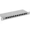 InLine Patchpanel 10 ιντσών Cat.6A 0,5HE 12-Port ανοιχτό γκρι RAL7035