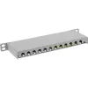 InLine Patchpanel 10 ιντσών Cat.6A 0,5HE 12-Port ανοιχτό γκρι RAL7035