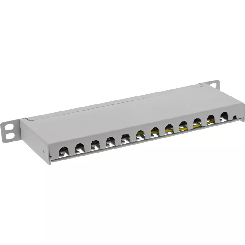 InLine Patchpanel 10 ιντσών Cat.6A 0,5HE 12-Port ανοιχτό γκρι RAL7035