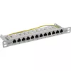InLine Patchpanel 10 ιντσών Cat.6A 0,5HE 12-Port ανοιχτό γκρι RAL7035
